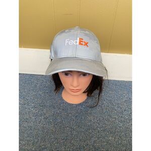FedEx ground reflective baseball cap with adjustable back strap light grey